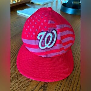 Washington Nationals 2015 JULY 4TH STARS N STRIPES Red Hat by New Era SIZE:7 1/4